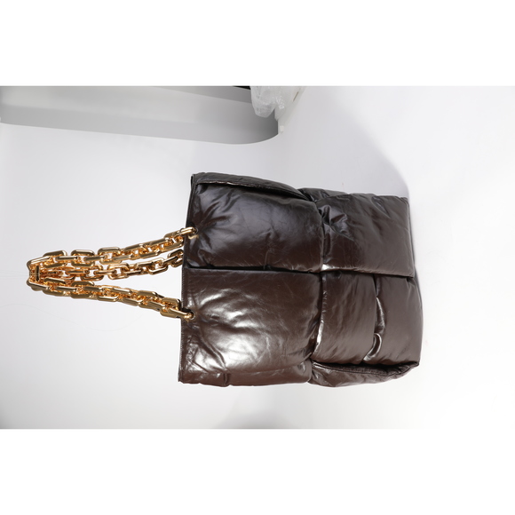 Bottega Bags Bottega Brown Intrecciato Calfskin Puffy Chain Top Handle Tote